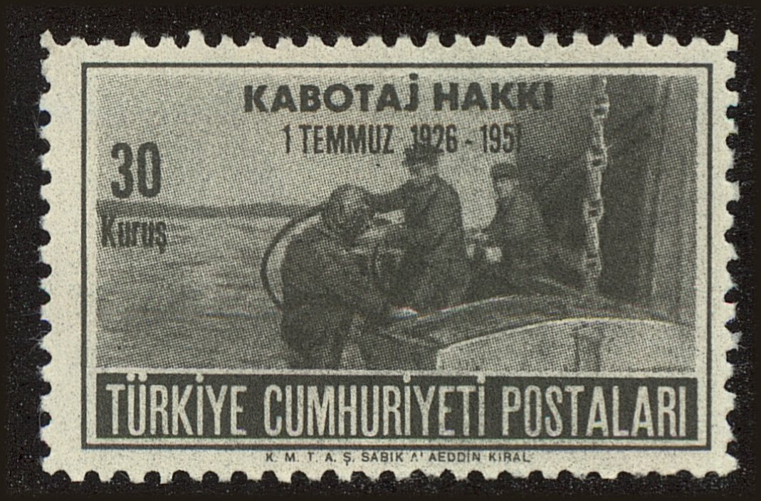 Front view of Turkey 1045 collectors stamp
