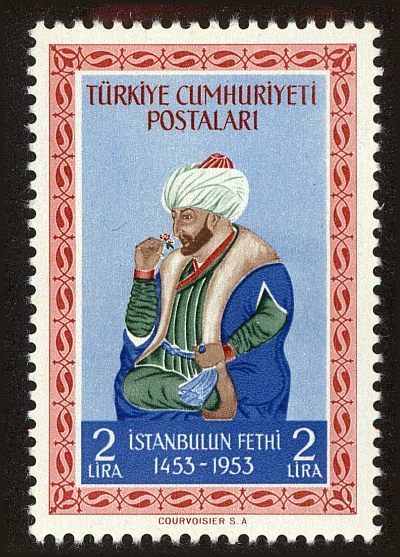Front view of Turkey 1100 collectors stamp