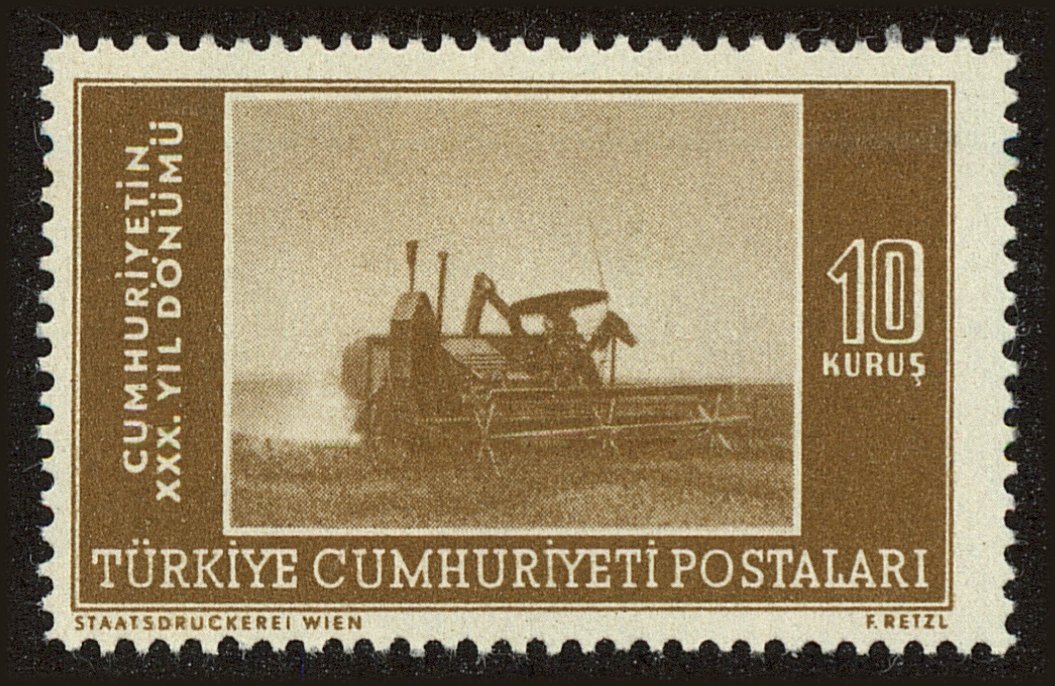 Front view of Turkey 1110 collectors stamp