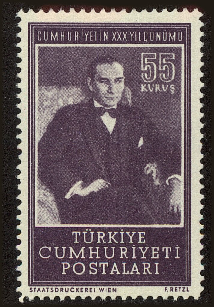 Front view of Turkey 1115 collectors stamp