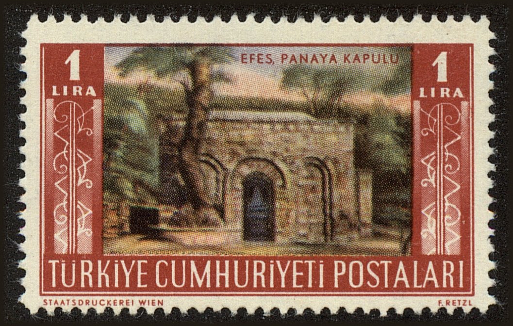 Front view of Turkey 1107 collectors stamp
