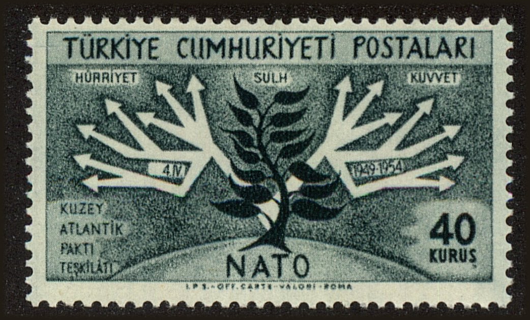 Front view of Turkey 1129 collectors stamp