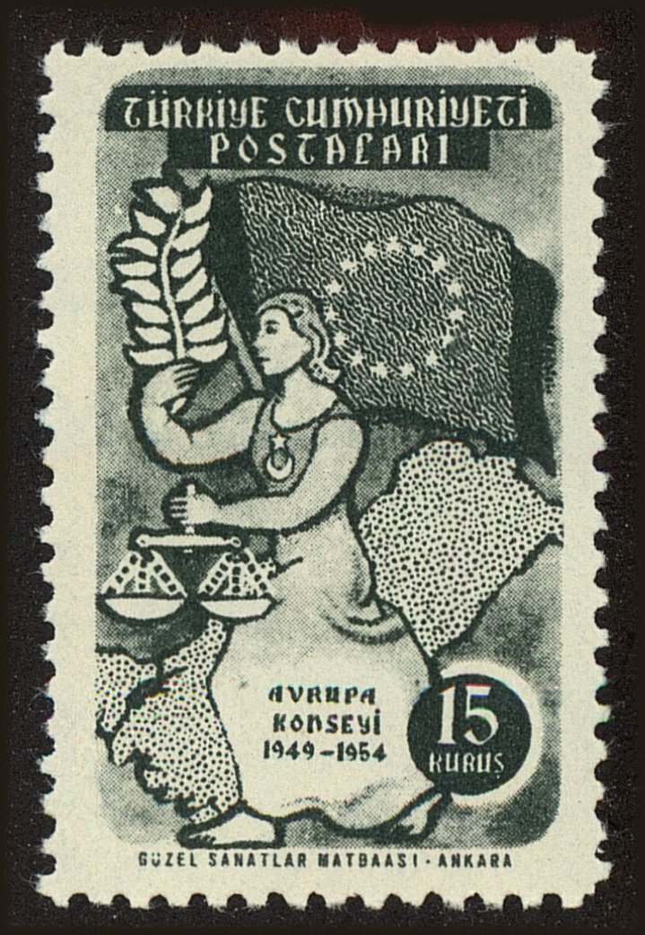 Front view of Turkey 1131 collectors stamp
