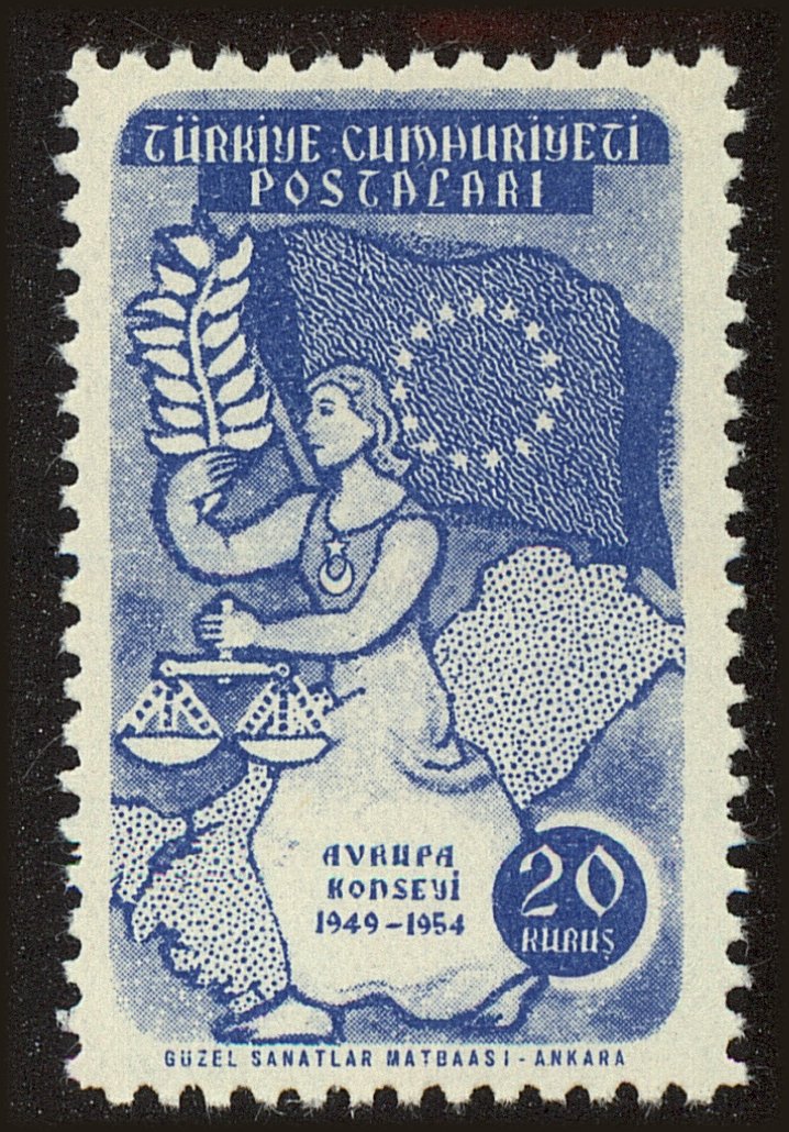 Front view of Turkey 1132 collectors stamp