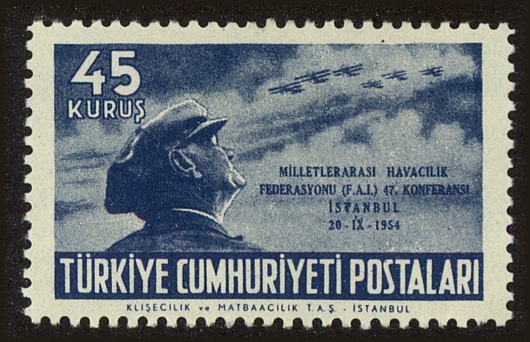 Front view of Turkey 1136 collectors stamp