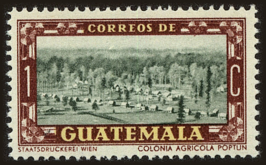Front view of Guatemala 331 collectors stamp