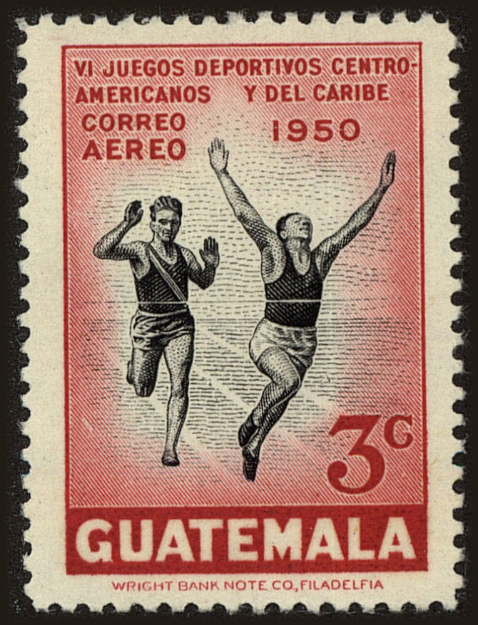 Front view of Guatemala C172 collectors stamp