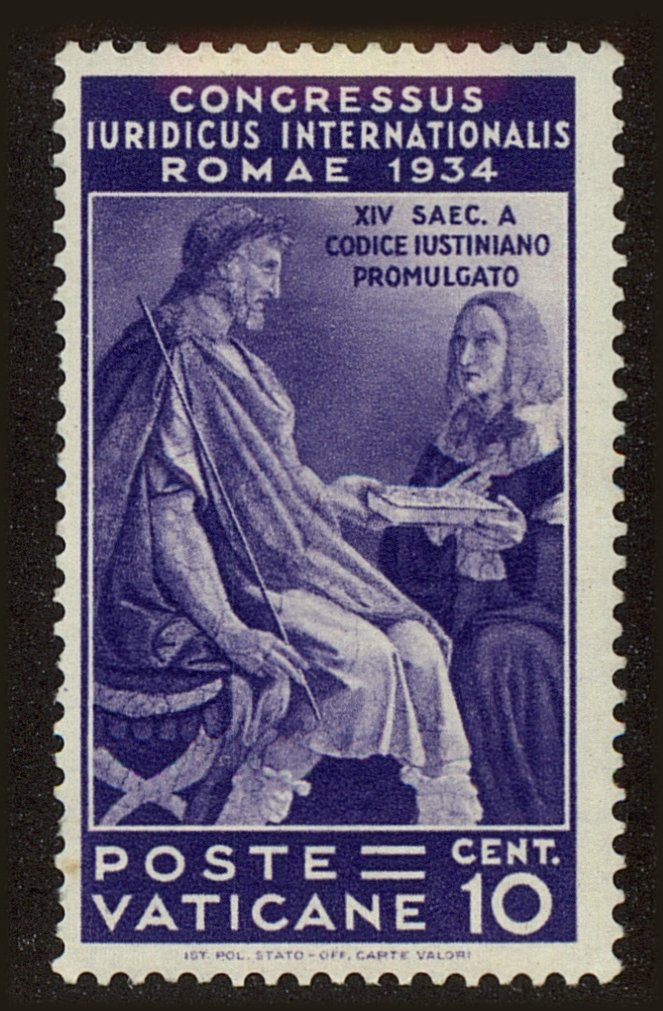 Front view of Vatican City 42 collectors stamp