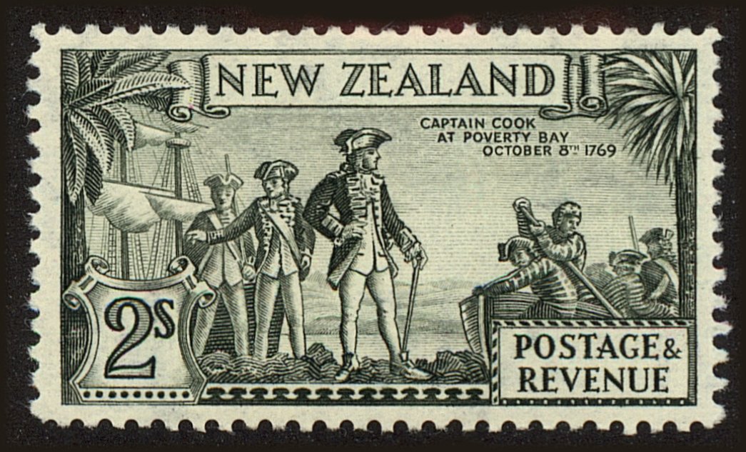 Front view of New Zealand 215b collectors stamp