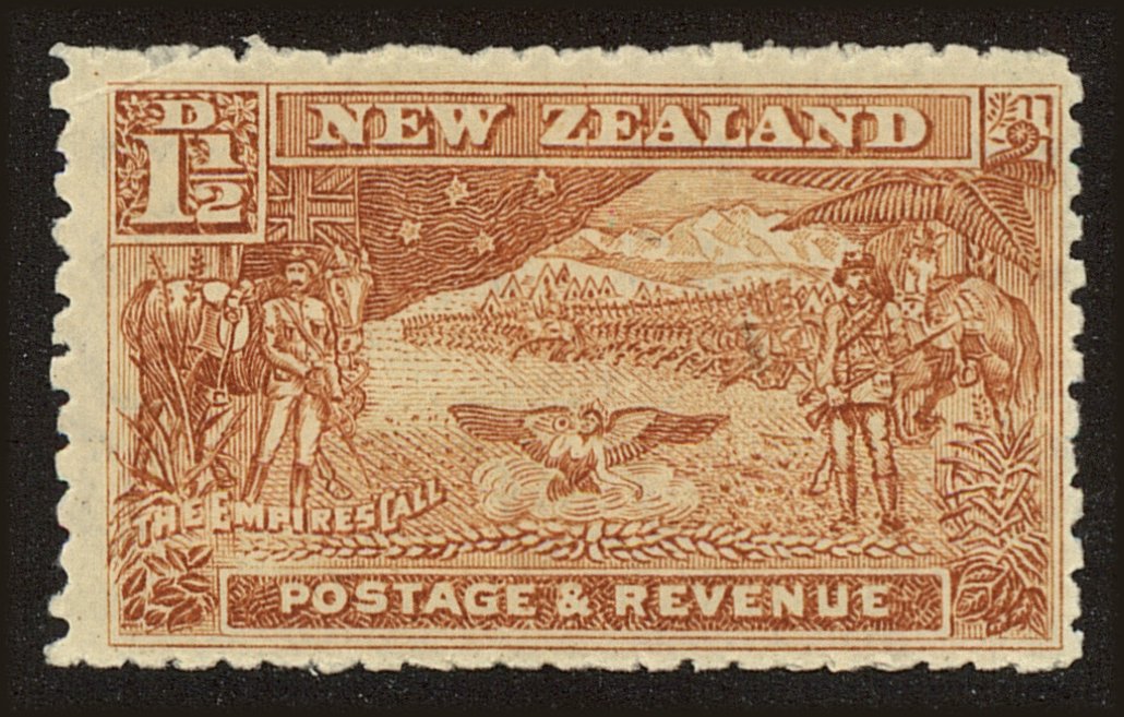 Front view of New Zealand 101 collectors stamp