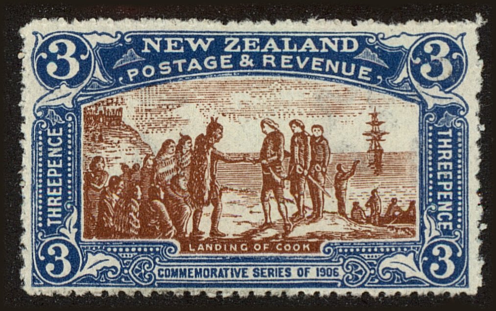 Front view of New Zealand 124 collectors stamp