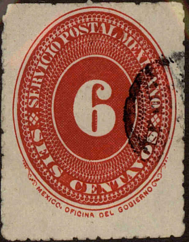 Front view of Mexico 186 collectors stamp