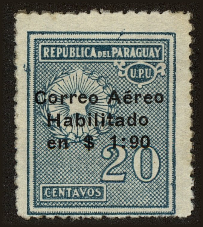 Front view of Paraguay C14 collectors stamp