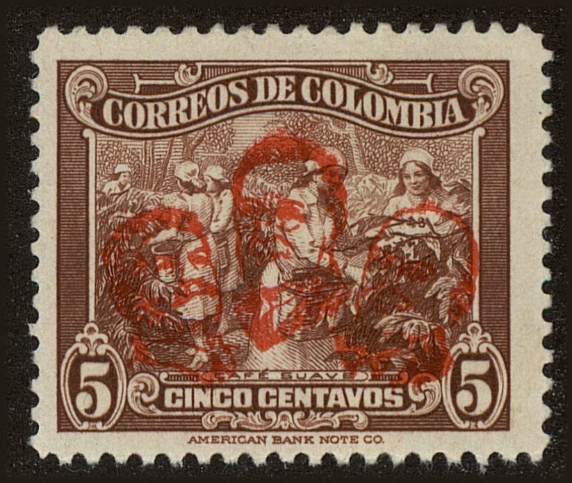 Front view of Colombia 521 collectors stamp