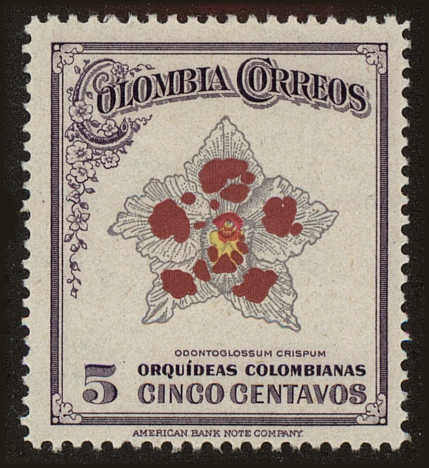 Front view of Colombia 550 collectors stamp