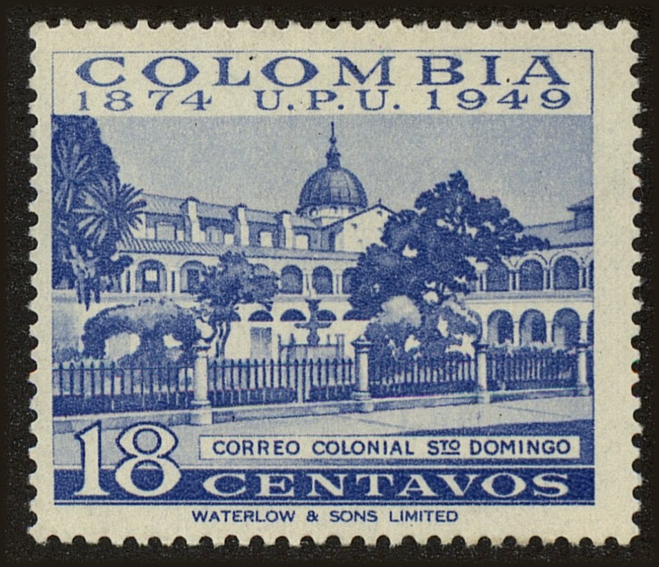 Front view of Colombia 586 collectors stamp