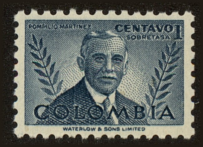 Front view of Colombia 598 collectors stamp