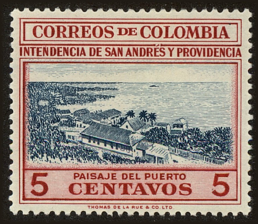 Front view of Colombia 650 collectors stamp
