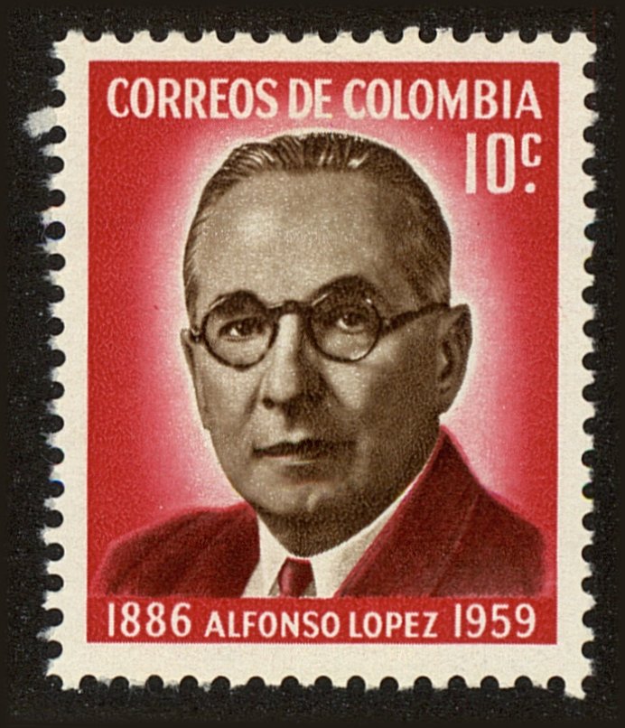 Front view of Colombia 727 collectors stamp
