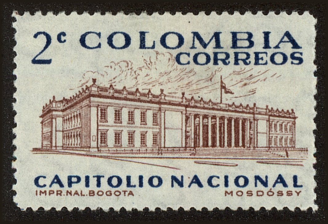 Front view of Colombia 704 collectors stamp