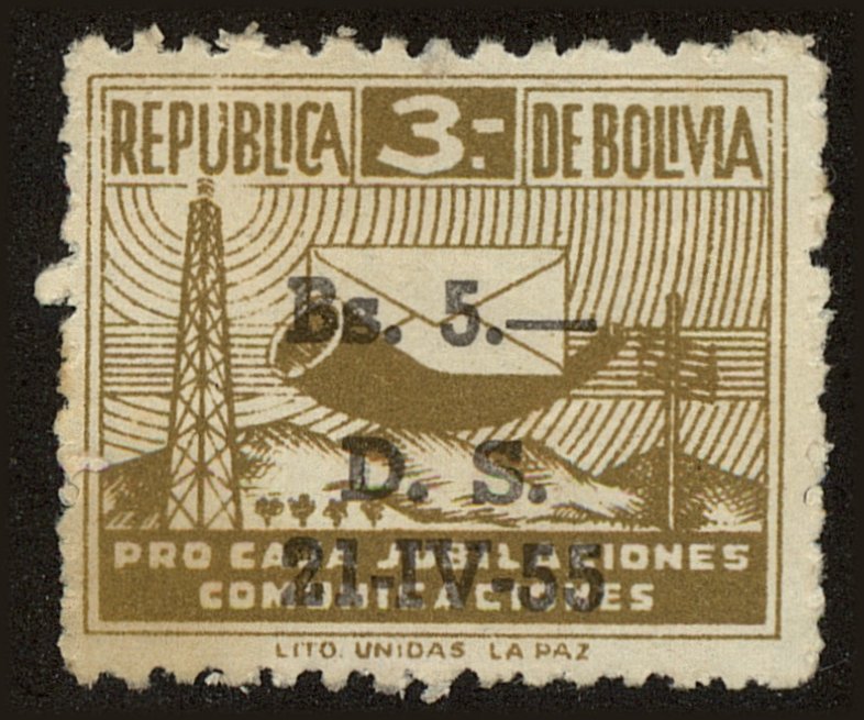 Front view of Bolivia RA21 collectors stamp