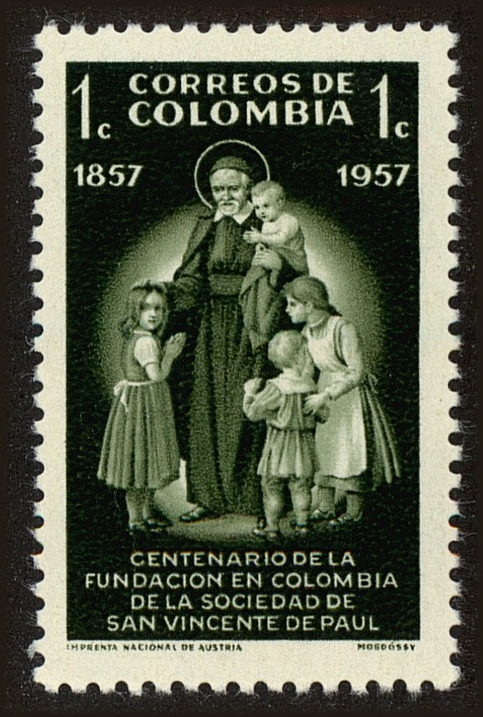Front view of Colombia 678 collectors stamp