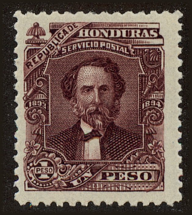 Front view of Honduras 86 collectors stamp