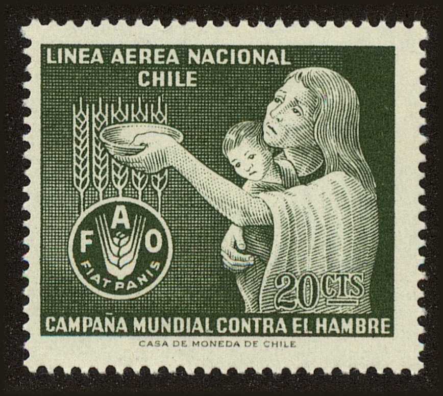 Front view of Chile C248 collectors stamp