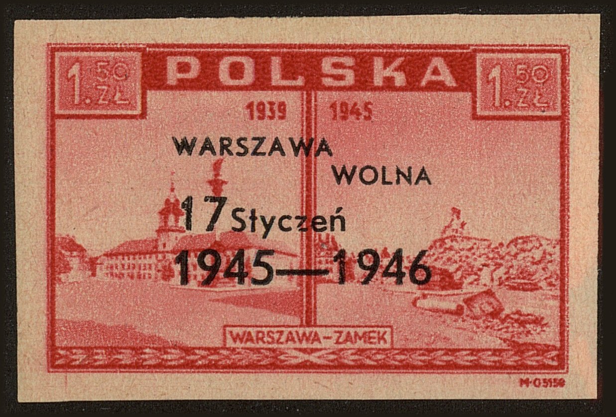 Front view of Polish Republic 383 collectors stamp
