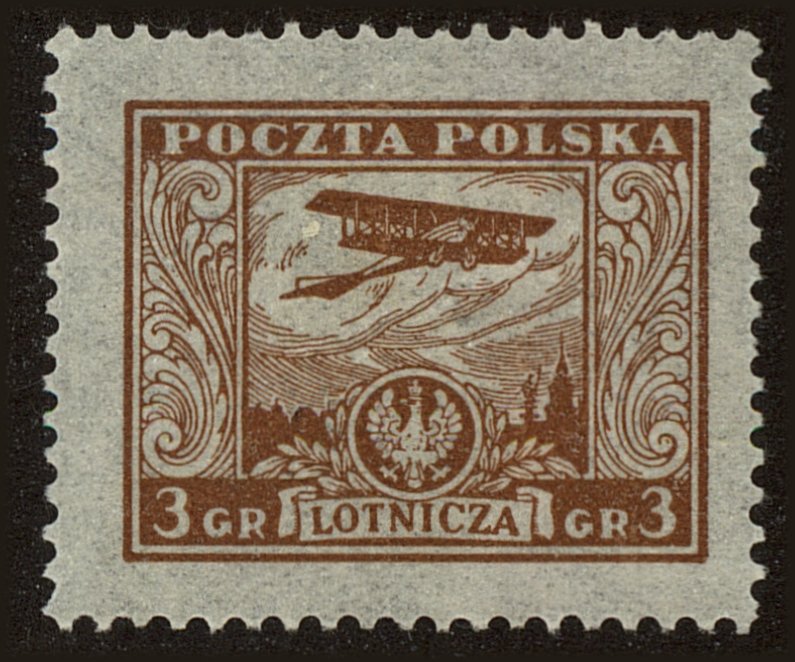 Front view of Polish Republic C3 collectors stamp
