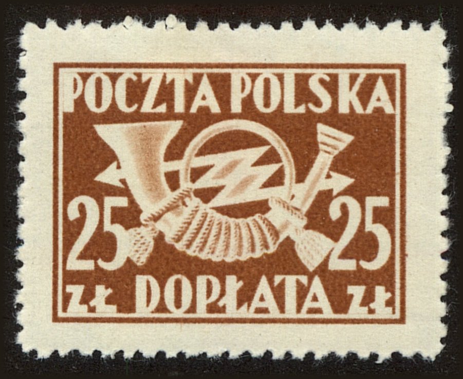 Front view of Polish Republic J113 collectors stamp