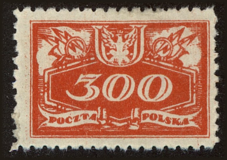 Front view of Polish Republic O10 collectors stamp