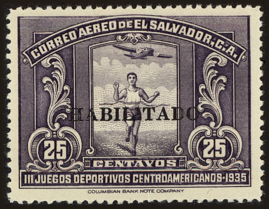 Front view of Salvador, El C42 collectors stamp