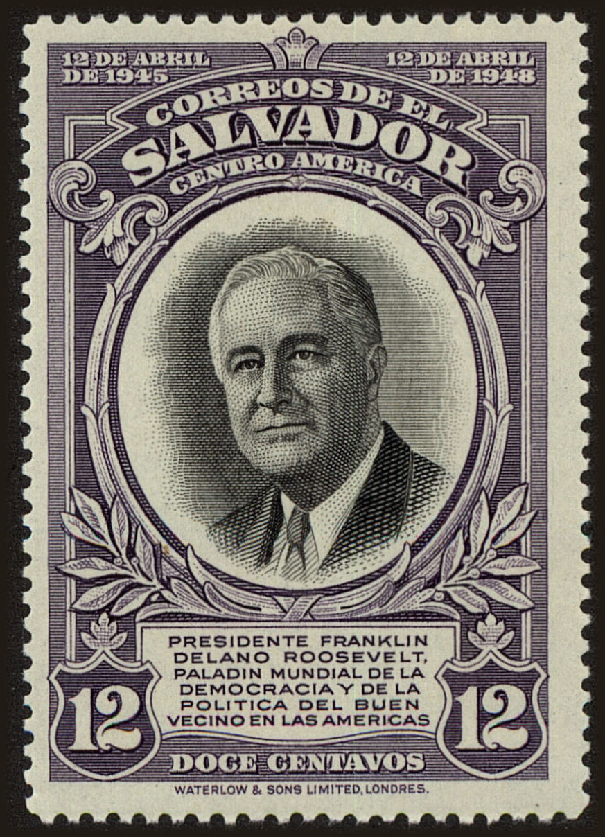 Front view of Salvador, El 608 collectors stamp