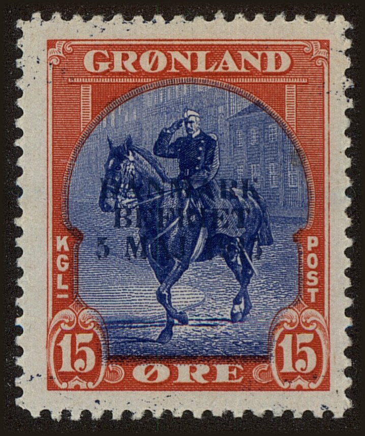 Front view of Greenland 23a collectors stamp