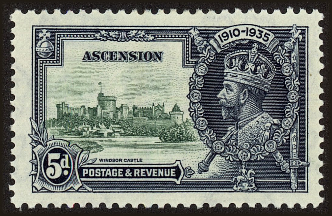 Front view of Ascension 35 collectors stamp