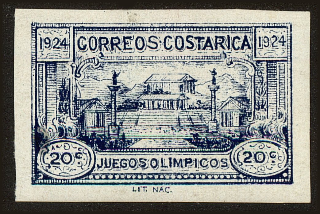 Front view of Costa Rica B4 collectors stamp