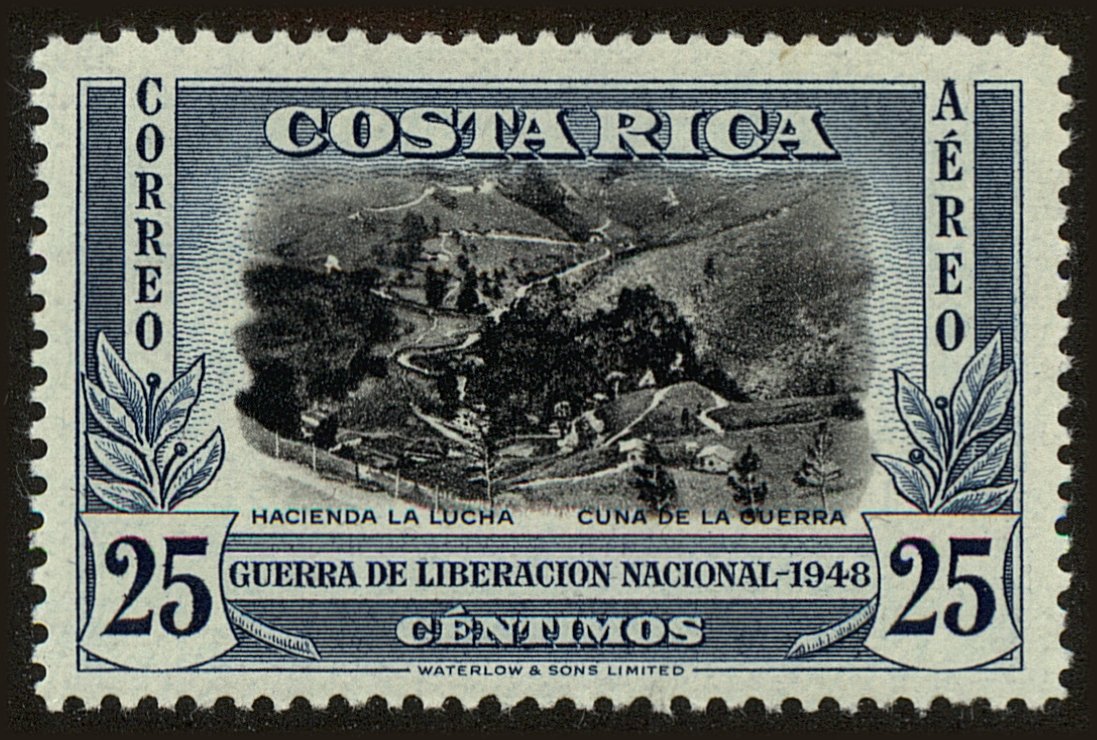 Front view of Costa Rica C191 collectors stamp