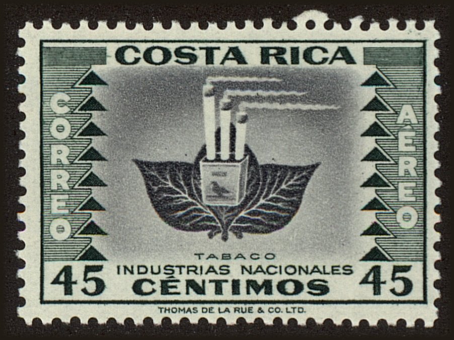 Front view of Costa Rica C235 collectors stamp