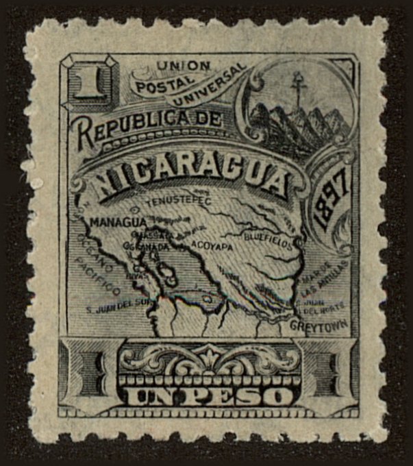Front view of Nicaragua 98G collectors stamp
