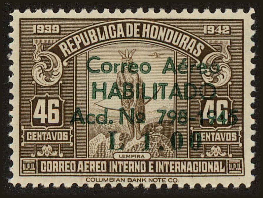 Front view of Honduras C151 collectors stamp