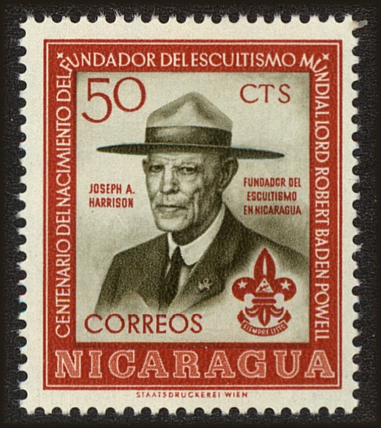 Front view of Nicaragua 782 collectors stamp