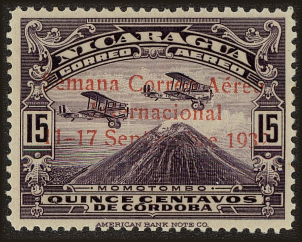 Front view of Nicaragua C30 collectors stamp