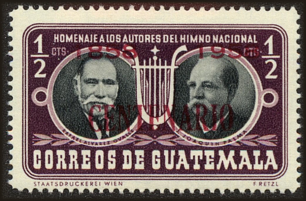 Front view of Guatemala 376 collectors stamp