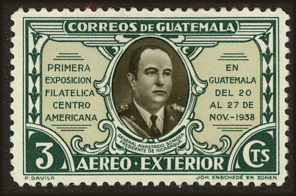 Front view of Guatemala C95 collectors stamp