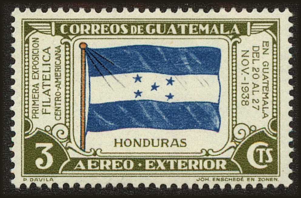 Front view of Guatemala C99c collectors stamp