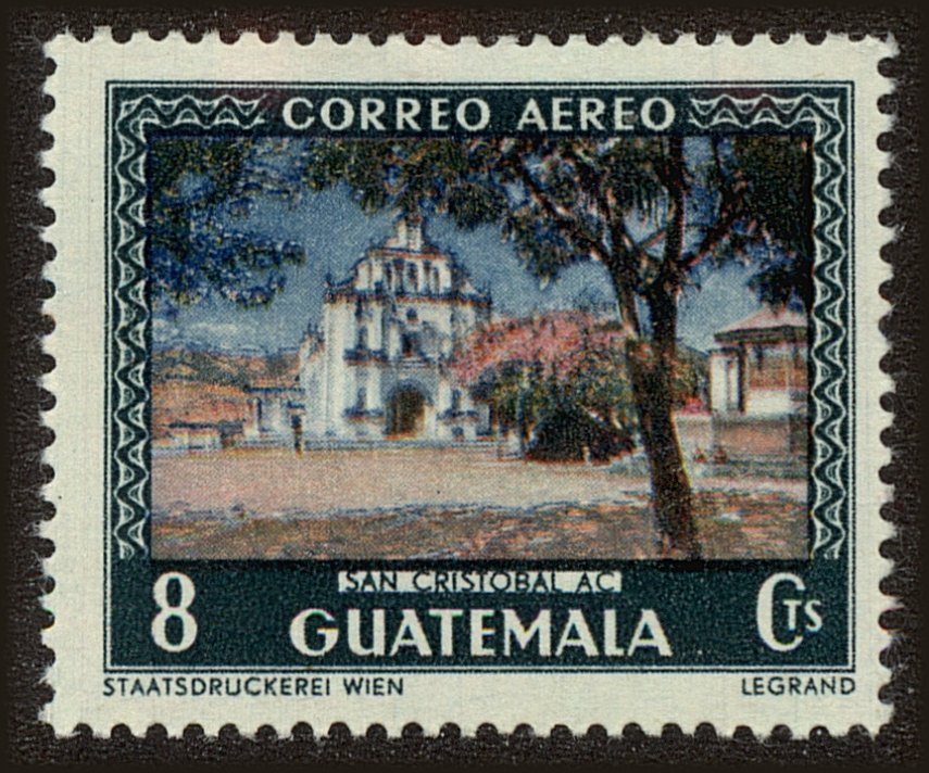 Front view of Guatemala C168 collectors stamp