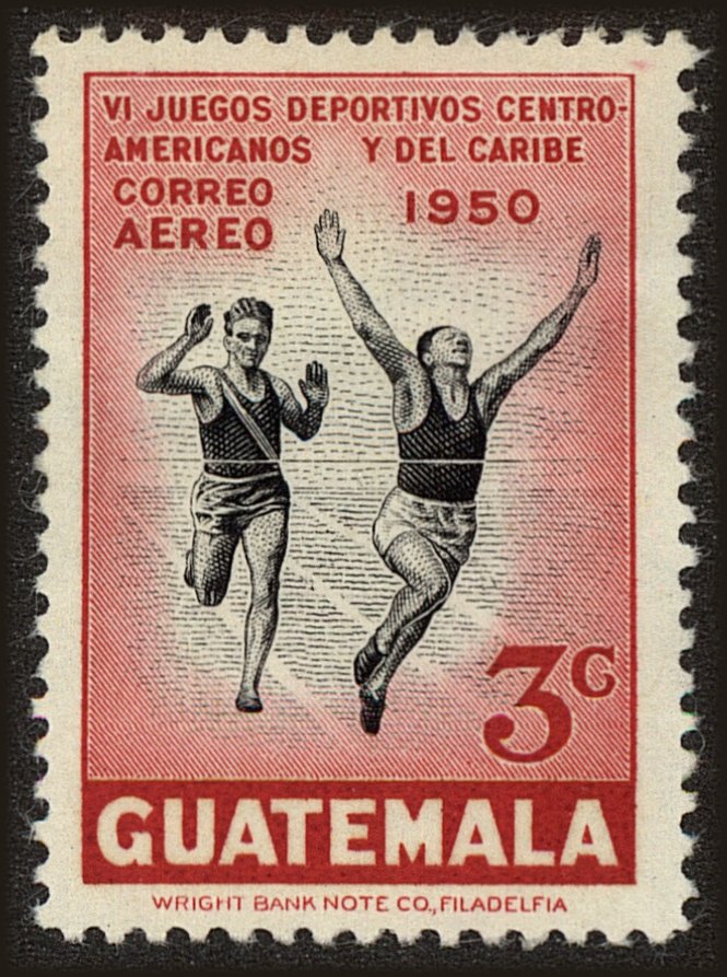 Front view of Guatemala C172 collectors stamp