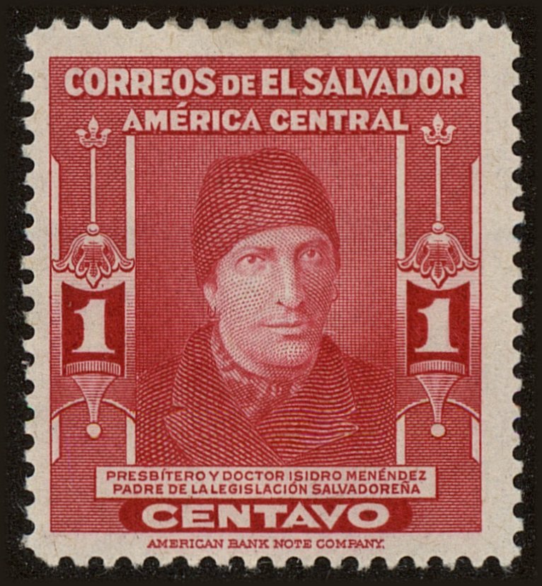 Front view of Salvador, El 596 collectors stamp