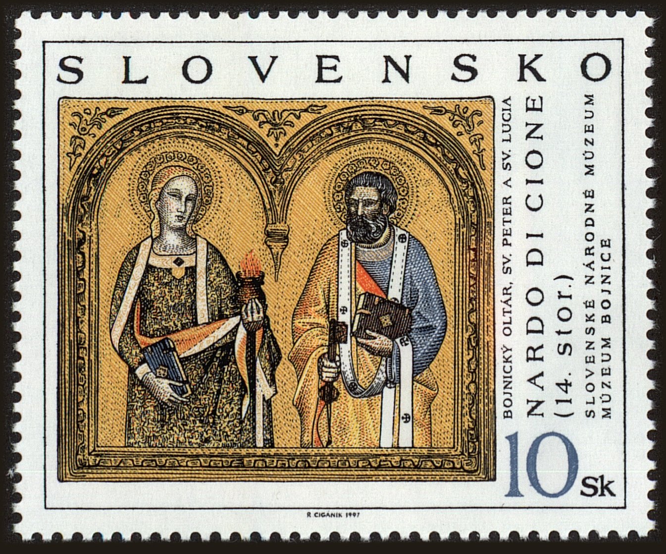 Front view of Slovakia 283 collectors stamp